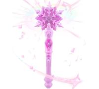 Funmo Baguette Magique Lumineuse en Forme de Flocon de Neige - pour Enfant Fille - Baguette Lumineuse LED avec Son - Accessoire de fête de Princesse - Accessoire de fête - Costume de Cosplay -