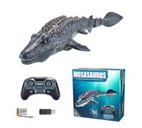 Funmo Bateau Télécommandé Mosasaure 2,4 GHz, Jouet Aquatique Électrique Dinosaure avec Lumière LED et Recharge USB, Cadeau pour Garçons et Filles à Partir de 8 Ans (A)