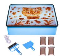 Funmo Boîte Lumineuse de Peinture avec Plateau de Sable Dynamique, Jeu avec 4 Paquets de Sable Naturel pour Enfants à partir de 3 Ans, Garçons et Filles