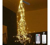 Funmo Guirlande lumineuse 2M 100 LEDs IP65 Etanche, Guirlandes Lumineuses Micro LED Decoration pour Chambre Noël Mariage Fête Anniversaire Jardin Terrasse Fonctionne avec piles (Jaune Chaud, 8 modes)