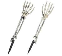 Funmo Lot de 2 Mains squelettes d'halloween réalistes -Jeu de Squelette réaliste d'halloween - Zombie - Bras - en Plastique - pour Accessoires d'halloween cimetière ou Deco Maison hantée