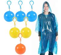 Funmo Lot de 6 ponchos de pluie jetables transparents pour homme et femme - Imperméables - Jetables - Avec capuche et cordon de serrage - Pour l'extérieur, le camping, les festivals, Comme le montre