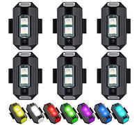 Funmo Lumières Stroboscopiques pour Drone, 6 Pièces 7 Couleurs Lumière Stroboscopique de Drone Lumière Anti-collision Lumière d'avertissement de Muit pour Motos Dirt Bikes Vélos électriques RC Cars