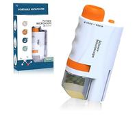 Funmo Microscope Portatif pour Enfants 200x - Microscope De Poche avec Éclairage LED - Jouet Expérimental et Cadeau Éducatif pour Enfants et Adultes (C)