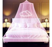 Funmo Moustiquaire de lit, anti-insectes, convient pour lit simple et lit d'enfant, pas d'irritation de la peau, convient pour l'intérieur et l'extérieur, les voyages (rose)