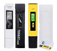Funmo Testeur pH Mètre électronique, PH TDS EC et température 4 en 1, Testeur de qualité d'eau avec haute précision, Testeur de piscine avec affichage LCD, Conductivimètre pour eau potable, piscine