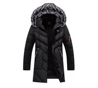 Funmoon Automne Hiver hommes couleur pure poche Ouvrez un chapeau Zipper Veste à capuche Top Coat armée verte XS
