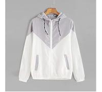 FUNMOON Blouson Femmes Capuche Pullover Sport Cardigan Mode Hiver Tops Manche Longue Patchwork Poche Chic Casual L