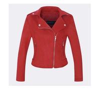 FUNMOON Blouson Femmes Suédé Couleur Unie Col Revers Manches Longues XL