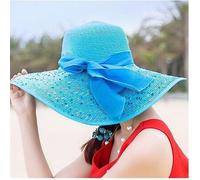 FUNMOON Chapeau Femme Chapeau De Soleil En Paille Beige Large Bord Mode Pliable Plage Beige Respirant Plein Air Gorros -697021