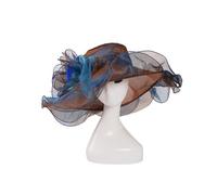 FUNMOON Chapeau Femme Chapeau De Soleil Rose En Organza CoUVre-Chef Fleurs Élégant Large Bord Mariage Église -730021