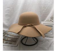 FUNMOON Chapeau Femme Chapeau Fedora Vintage En Imitation Laine Avec Nœud Papillon Et Bord Large Automne -753032