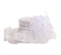 FUNMOON Chapeau Femmes De Plage En Organza Rose CoUVre-Chef De Soleil Large Bord Élégant Fleurs Fête Église Mariage -632091