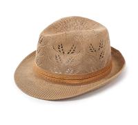 FUNMOON Chapeau Hommes De Paille Été De Plage Trilby Panama Fait La Main Et 4 Couleurs Parent- -582041
