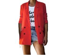 FUNMOON Femmes veste - Vareuse - Casaque - Blazer Bouton Casual Froncé Manches Longues Ouvert Devant Fit Bureau Blazers M