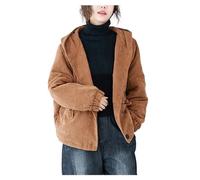 FUNMOON Femmes veste - Vareuse - Casaque - Blazer Les D'Hiver Épaissir Vintage Tops Manches Longues Solide Chemisier Outwear XS