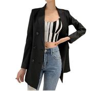 FUNMOON Femmes veste - Vareuse - Casaque - Blazer Mode D'Affaires Haut Bouton Manches Longues Costume Lapel Chemisier Casaque XS