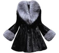 FUNMOON Manteau Femmes Long De La Section Imitation Mink Fox Avec Capuchon De M