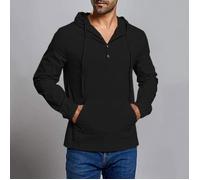 Funmoon VESTE - VAREUSE - CASAQUE - BLAZER Chemise à manches longues à capuche boutonnée en mélange de coton pour hommes, couleur S