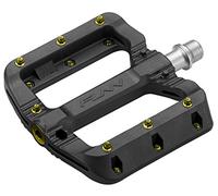 Funn Black Magic Pédales Plates Larges VTT Plastique (Picots Or)