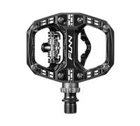 Funn Clast Pédales Automatiques à Double Plateforme pour VTT, Ville et Randonnée - Compatibles SPD d’Un Côté, Plateformes Plates de l’Autre (Noir)