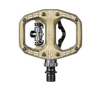 Funn Clast Pédales Automatiques à Double Plateforme pour VTT, Ville et Randonnée - Compatibles SPD d’Un Côté, Plateformes Plates de l’Autre (Pilsner)