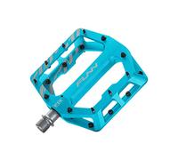 Funn Funndamental Pédales Plates Larges VTT, Axe CrMo | Corps alu 6061 CNC, concave profond 110x105mm, 44 picots réglables double sens, bords chanfreinés, axe 9/16, usage VTT et BMX