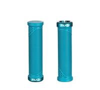 FUNN Poignées de guidon Hilt JR VTT – verrouillage simple, Ø int. 19 mm – courtes, turquoise