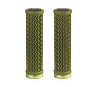 Funn Holeshot Poignées de Vélo de Montagne avec Serrage Unique, Diamètre Intérieur de 22 mm, Poignées de Guidon de Vélo Résistantes aux Extrémités Durcies (Vert Olive)