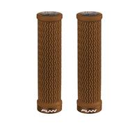 Funn Holeshot Poignées de Vélo de Montagne avec Serrage Unique, Diamètre Intérieur de 22 mm, Poignées de Guidon de Vélo Résistantes aux Extrémités Durcies (Brun)