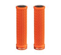 Funn Holeshot Poignées de Vélo de Montagne avec Serrage Unique, Diamètre Intérieur de 22 mm, Poignées de Guidon de Vélo Résistantes aux Extrémités Durcies (Orange)