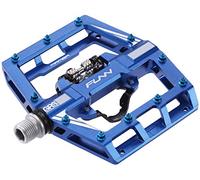 Funn Mamba Pédales VTT à Enclenchement, Pédales VTT à Clip Simple Face, Compatibles avec Les Cales SPD, Pédales de Vélo avec Axe en CrMo de 9/16 Pouces pour VTT/BMX/Cyclisme Gravel (Bleu)