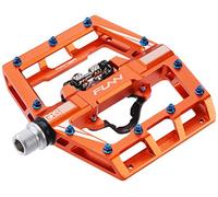 Funn Mamba Pédales VTT à Enclenchement, Pédales VTT à Clip Simple Face, Compatibles avec Les Cales SPD, Pédales de Vélo avec Axe en CrMo de 9/16 Pouces pour VTT/BMX/Cyclisme Gravel (Orange)