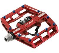 Funn Mamba Pédales VTT à Enclenchement, Pédales VTT à Clip Simple Face, Compatibles avec Les Cales SPD, Pédales de Vélo avec Axe en CrMo de 9/16 Pouces pour VTT/BMX/Cyclisme Gravel (Rouge)