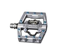 Funn Mamba S Pédales VTT Clipless, Pédales VTT à Clip Simple Face, Compatibles avec Les Cales SPD, Pédales de Vélo avec Axe CrMo de 9/16 Pouces pour VTT/BMX/Cyclisme Gravel (Gris)