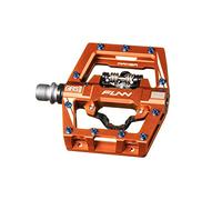 Funn Mamba S Pédales VTT Clipless, Pédales VTT à Clip Simple Face, Compatibles avec Les Cales SPD, Pédales de Vélo avec Axe CrMo de 9/16 Pouces pour VTT/BMX/Cyclisme Gravel (Orange)