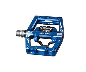 Funn Mamba S Pédales VTT Clipless, Pédales VTT à Clip Simple Face, Compatibles avec Les Cales SPD, Pédales de Vélo avec Axe CrMo de 9/16 Pouces pour VTT/BMX/Cyclisme Gravel (Bleu)