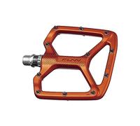Funn Python Pédales Plates pour Vélo - Pédales de Vélo à Plateforme Large pour Vélo BMX/VTT, Axe en CrMo de 9/16 Pouces (Orange)