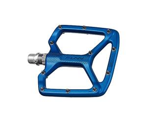 Funn Python Pédales Plates pour Vélo - Pédales de Vélo à Plateforme Large pour Vélo BMX/VTT, Axe en CrMo de 9/16 Pouces (Bleu)