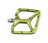 Funn Python Pédales Plates VTT, Plateforme Large, Axe CrMo (Vert)