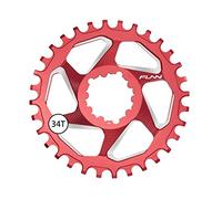 FUNN Solo DX Plateau Étroit et Large pour Chaîne de 9 10 11 12 Vitesses, Compatible avec Pédalier à Interface Directe SRAM, Déport de 6mm (34T, Rouge)