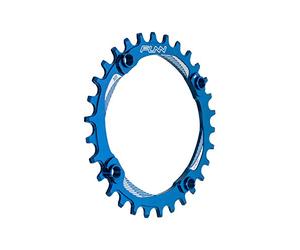 FUNN Solo Plateau Étroit et Large pour Chaîne 9 10 11 12 Vitesses, Compatible avec Pédalier à Interface BCD 104 mm, Plateau de Chaîne pour Vélo à Vitesse Unique (30T, Bleu)