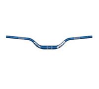 Funn Upturn Cintre Riser, Collier 35mm, Largeur 800mm, Rise 75mm (Bleu) | Triple butté, alu AL6061 et AL6066, géométrie relevée, repères leviers frein et vitesses, usage VTT et BMX