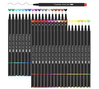 Funnasting Ensemble de Stylos Couleur, 36 Stylo Feutre Pointe Fine, Ensemble de Stylos Fineliner 0,4 mm pour Bullet Journal Planner Note Calendar Coloring, Convient aux enfants et Adultes