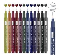 Funnasting Stylo Feutre Pointe Fine, 12 Couleurs Rétro Feutre Fin, 0.5mm Stylo Micro Fineliner, pour Journaling, Dessin, Croquis, Écriture, Calligraphie et Prise de Notes