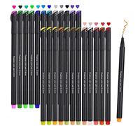 Funnasting stylos a pointe fine, Lot de 24 Couleurs Stylos Feutre à Pointes Fine pour croquis bureau de dessin documents manga scrapbooking BD et utilisation scolaire