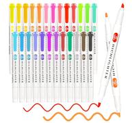Funnasting Surligneurs Pastel, 25 Colorés Double Tête Surligneurs Pastel, Highlighters Marqueurs Paste pour Surligner, Souligner et Colorier