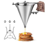 Funnel Cake Dispenser, 1800ml Stainless Steel Batter Pouring Tool, Cupcake and Pastry Baking Dispenser for Pancakes, Chocolate, and Desserts, Durable Kitchen Cooking Accessory for Home, Restaurant