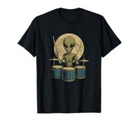 Funner Drummer Tee Alien jouant de la batterie pour fan de musique rock T-Shirt