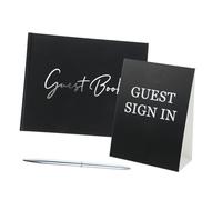 FUNNETOYU 1 Ensemble Condoléances pour Funérailles Cahier Invités Noir ou Blanc avec Pages Blanches pour Souvenirs des Pratique et Élégant pour Cérémonies de Deuil